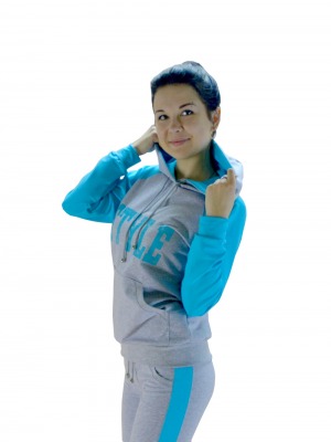 Толстовка женская меланж\бирюза